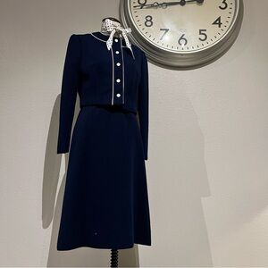 Vintage Navy Dress/ Jacket Set